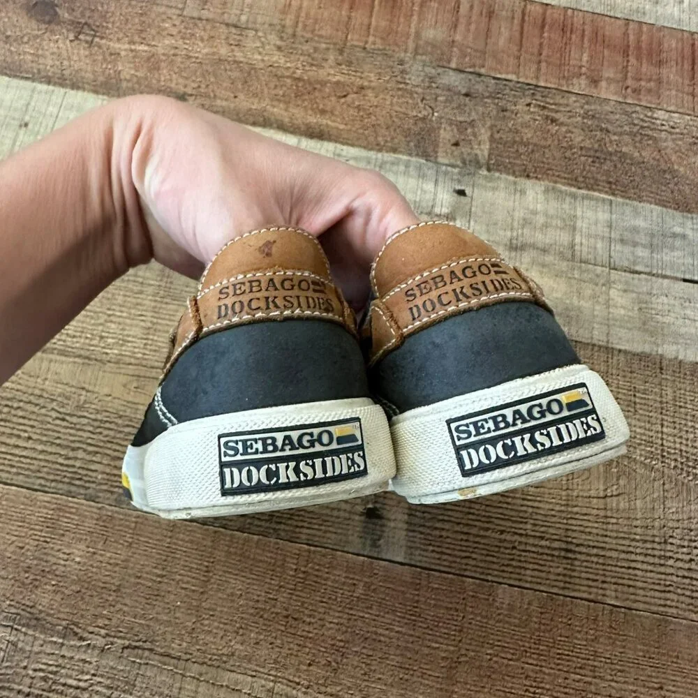 Sebago Docksides Men's Brown/Black Slip On Boat Shoes Size 6